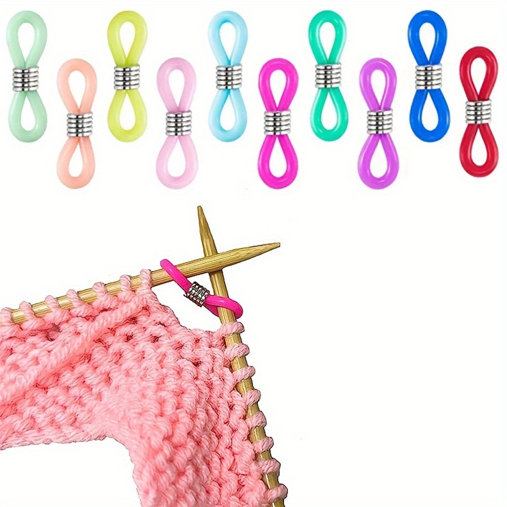 Knitting Needle Stoppers Elasticity Silicone Soft Knitting - Temu