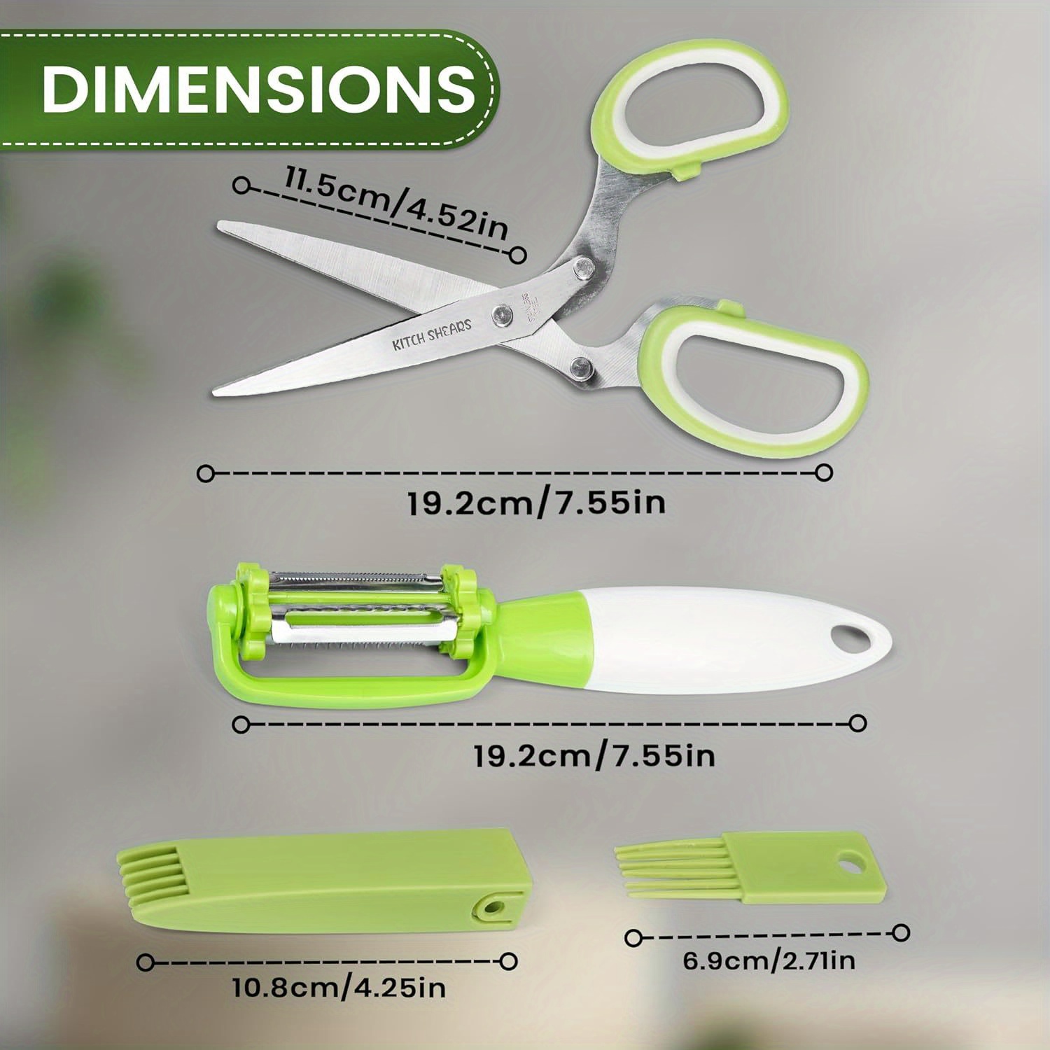 Premium 5-in-1 Kitchen Shears & Peeler Set 