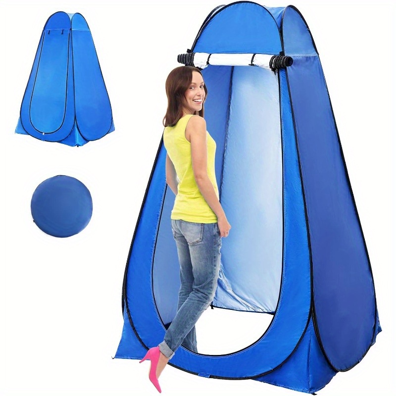 

1pc Pop Up Privacy Tent, Portable Outdoor Shower Tent, Camp Toilet, Rain Shelter With Window For Camping & Beach Easy Set Up, Foldable W/ Carry Bag