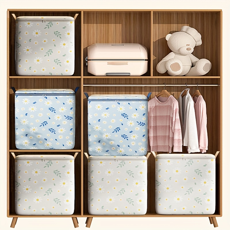 NEW Foldable Storage Bags Clothes Blanket Quilt Closet Sweater Organizer  Box Pouches Cartoon Printed Clothes Cabinet