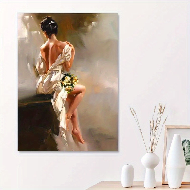 3pcs Peinture Sur Toile, Images Nues Féminines Classiques Rétro