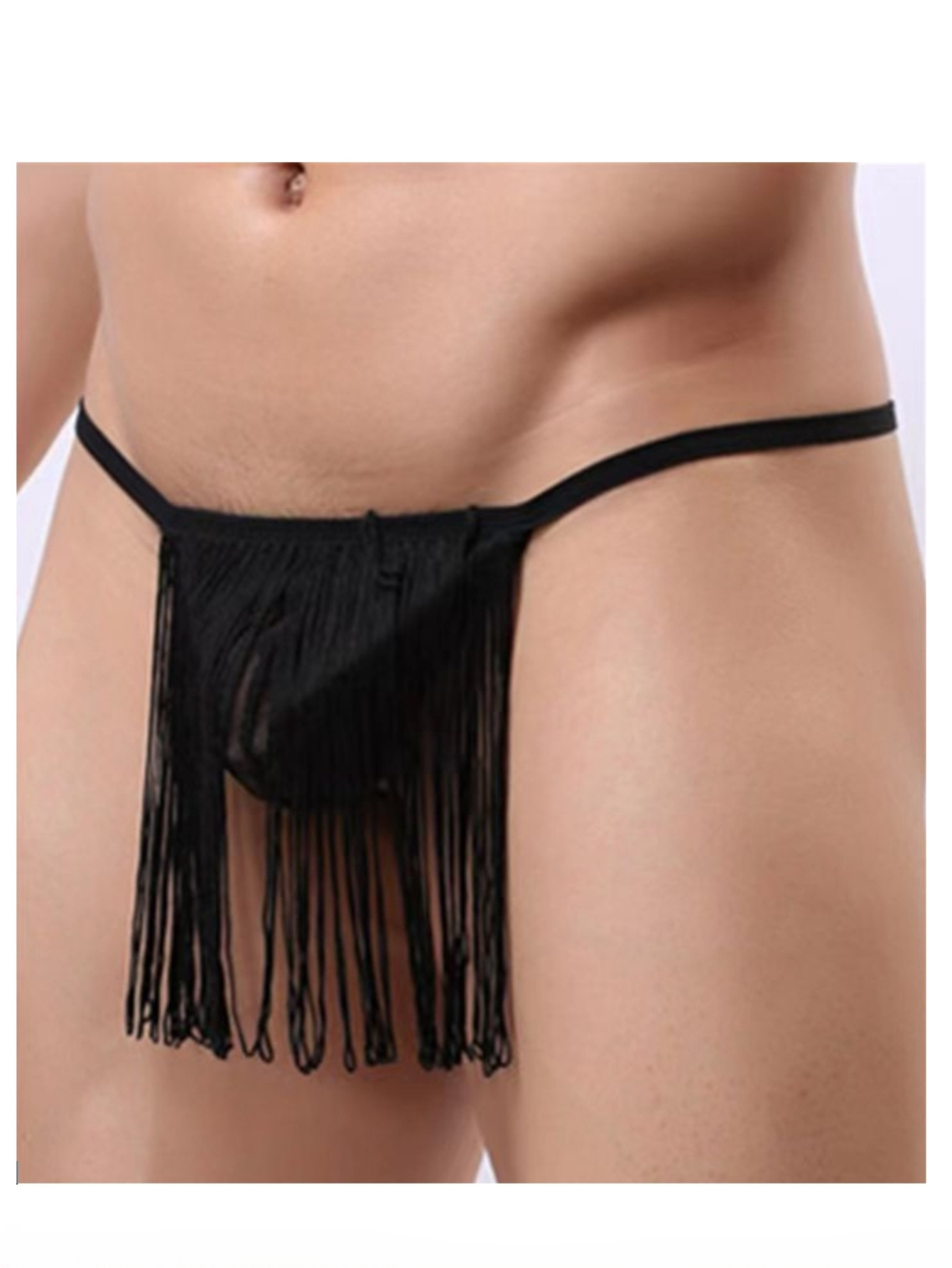 Ropa Interior Masculina Tanga Fina Malla Transparente Borlas - Temu