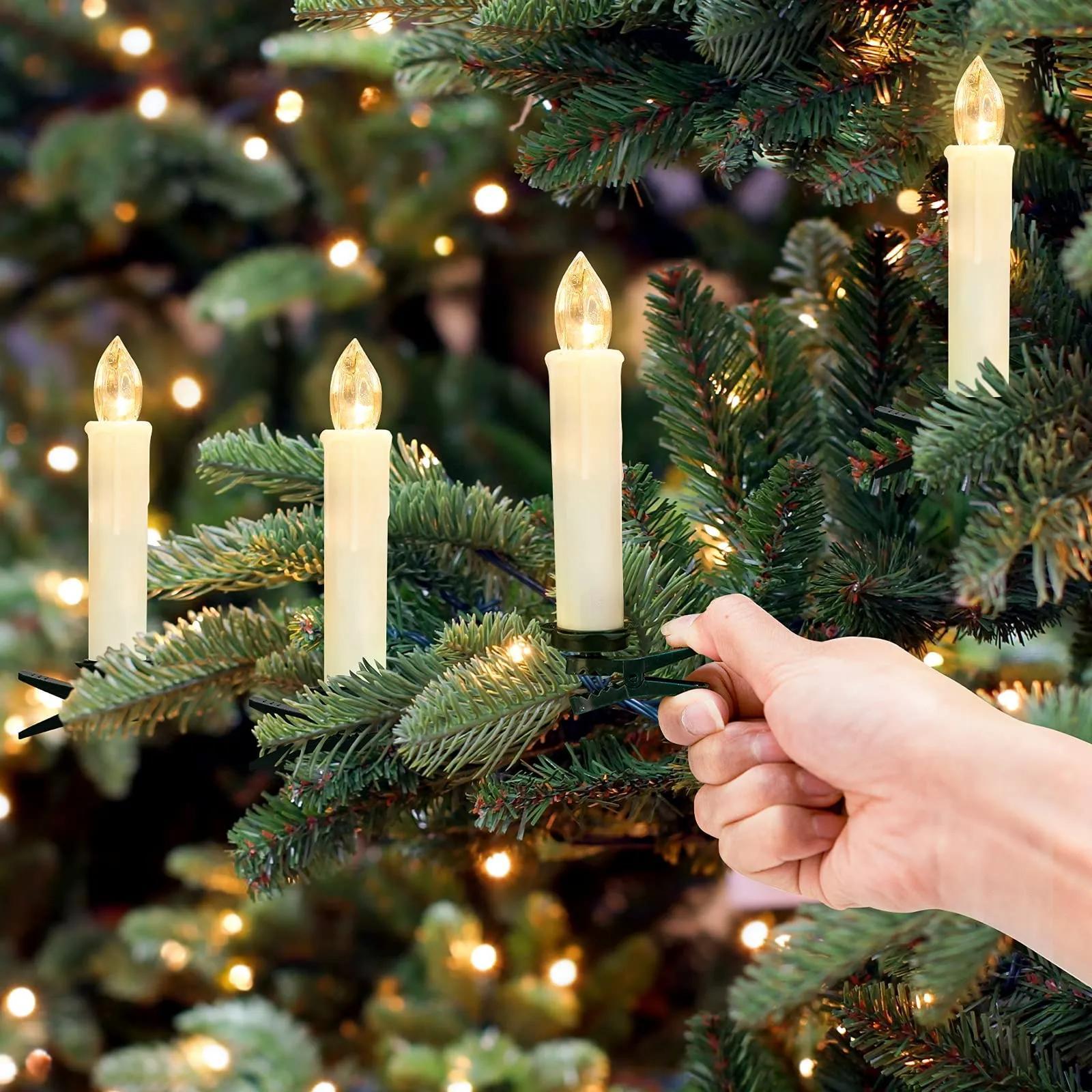 10 PCS Christmas Tree Candles Light Timer Remote Flameless