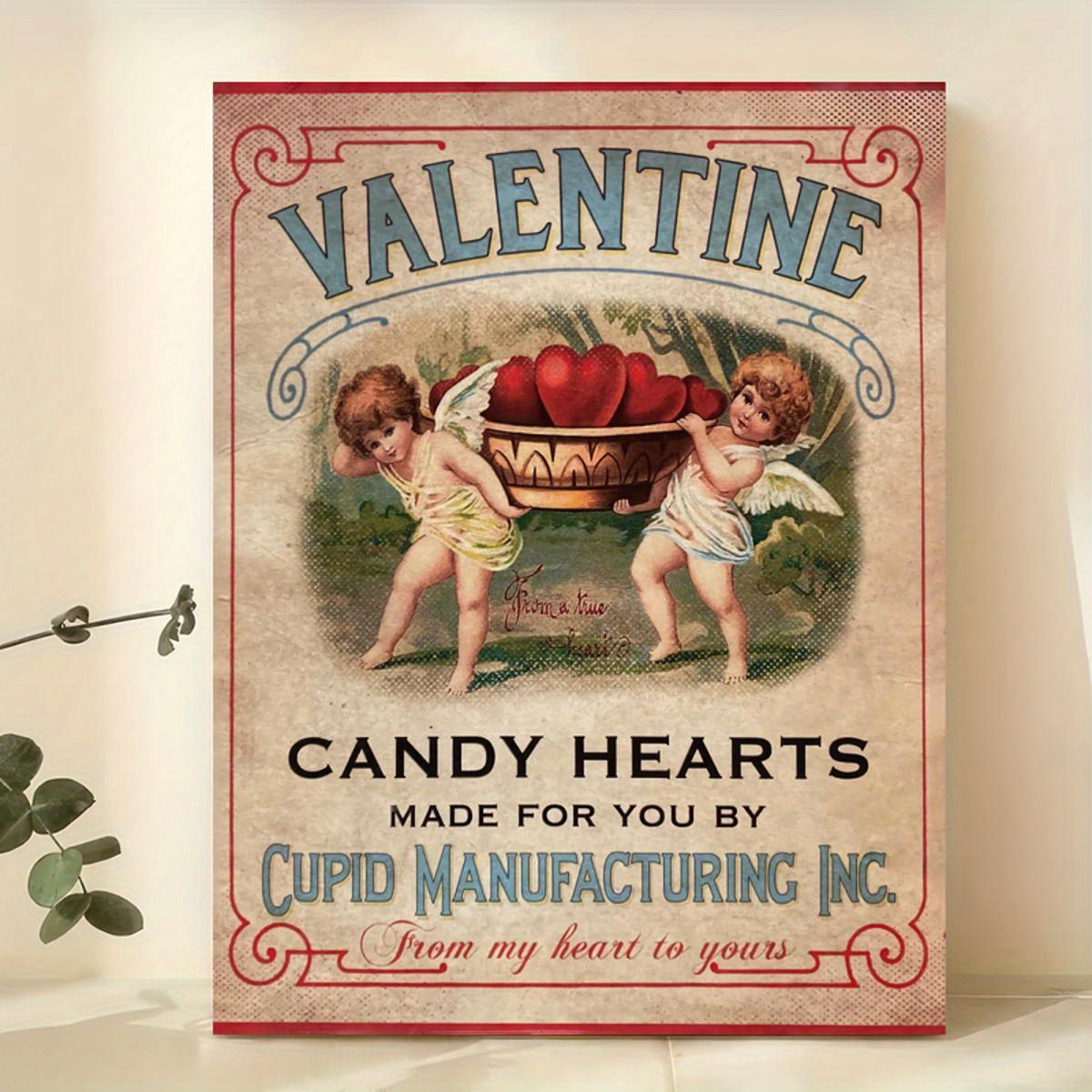 Canvas Poster Vintage Valentines Day Sign Valentine's Day - Temu