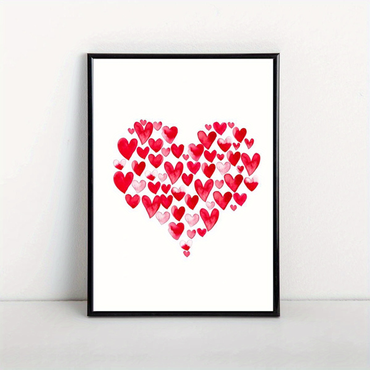  Valentine Framed Canvas Wall Art for Living Room Heart