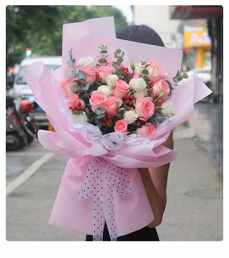 Mist Paper Flower Wrapping Paper Bouquet Solid Color Korean - Temu