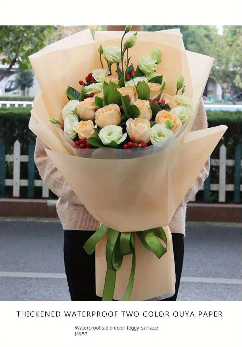 Thickened Korean Plain Paper Mist Paper Solid Color Bouquet - Temu