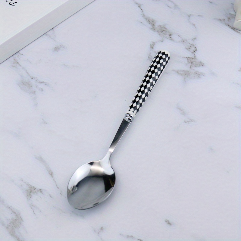 Pearl Ceramic Handle Knife Fork And Spoon Set Light Luxury - Temu