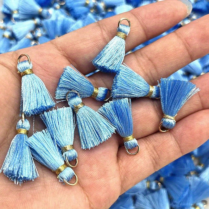 10 Mini Metal Tassel Rings with a 20Mm Diameter for DIY Jewelry Earrings Decoration Materials.