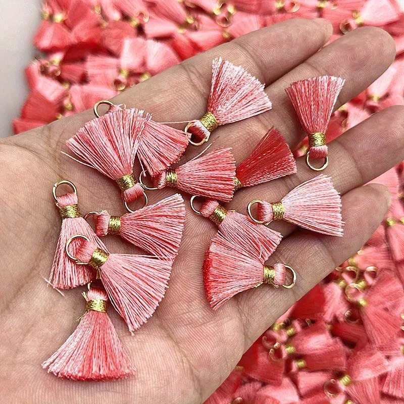 10 Mini Metal Tassel Rings with a 20Mm Diameter for DIY Jewelry Earrings Decoration Materials.