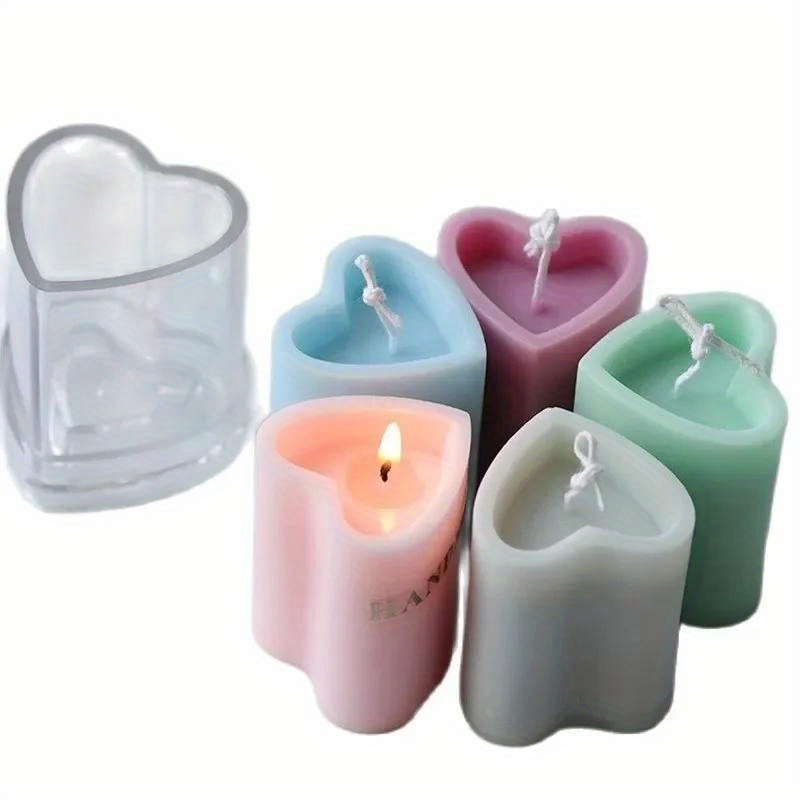 DIY Love Heart Candle Mould Acrylic Transparent Plastic Aromatherapy Molds  for Candle Making Wax Not sticky Wedding friend gifts