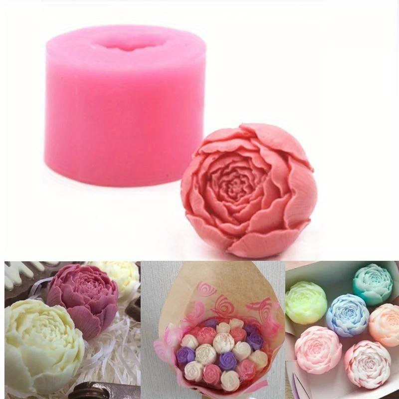 Rose Flower Candle Silicone Mold Homemade Diy Cake Mold Tool - Temu