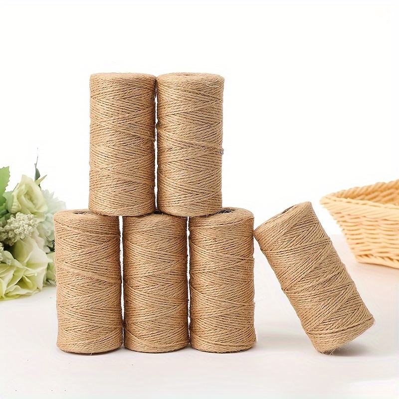 Turbokey 54Yards/Roll 2mm Green Jute Rope Hemp Twine Strong Cord Thick Rope String for Christmas Gift Wrapping, Wedding DIY Craft Home Garden Deco?Army Green?