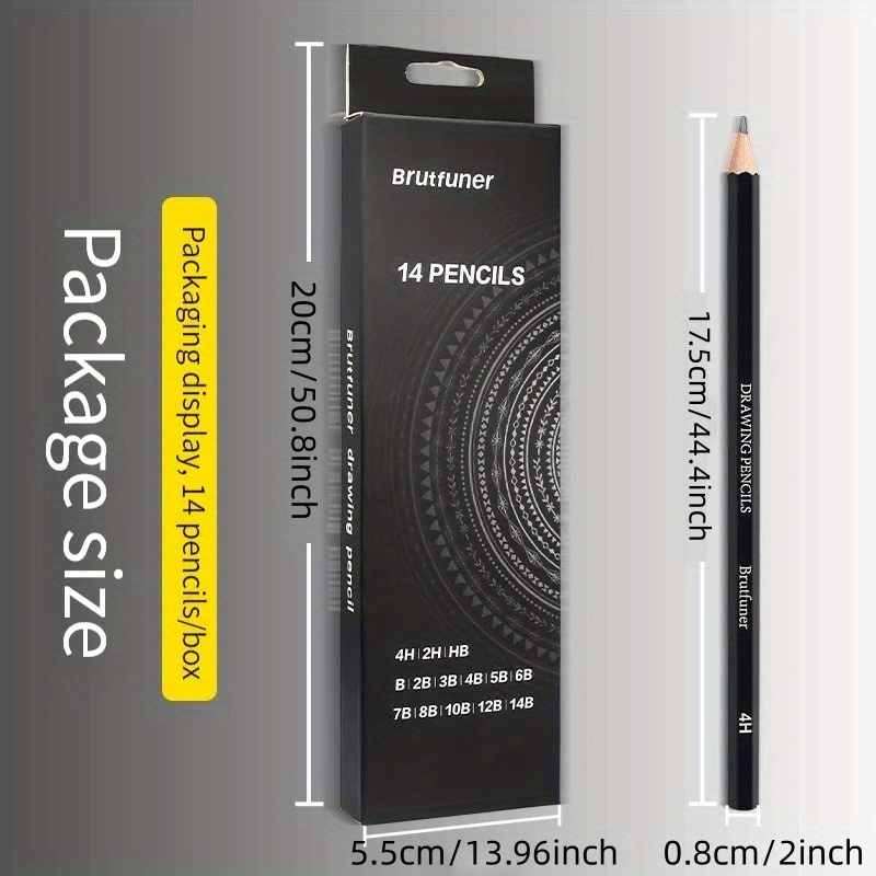 Drawing Pencils Set of 14 B-12B Sketch Pencils for Drawing Art