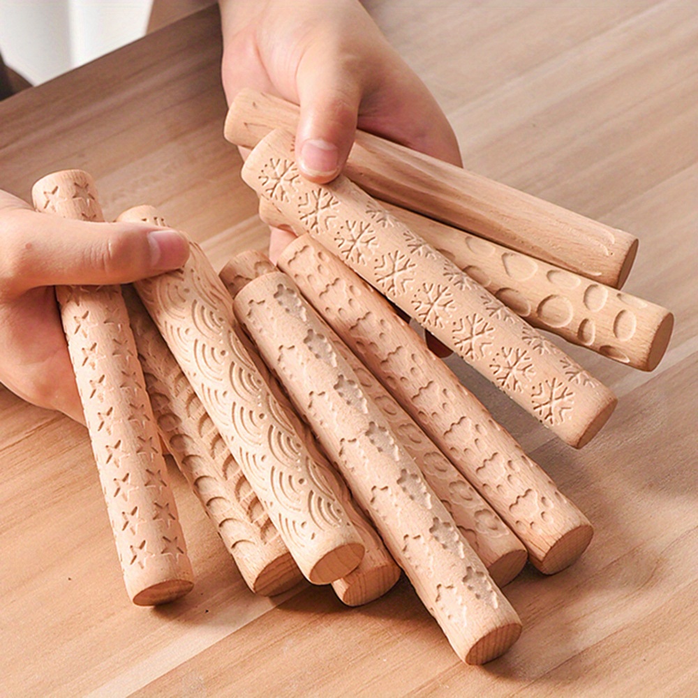 1pc Wooden Pottery Mud Tool Diy Pottery Mud Roller Stick Tool
