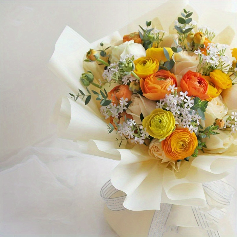 20 Hojas/paquete Venas Hoja Papel Coreano Envolver Flores - Temu