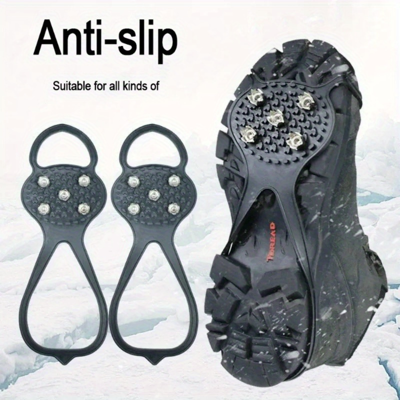 2 Pairs Non Slip Gripper Spikes Ice Cleats Snow