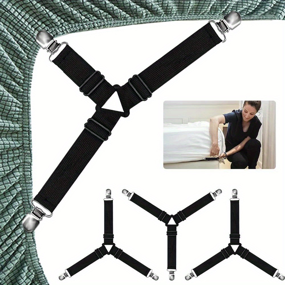 Bed Sheet Clip Adjustable Bed Sheet Grippers Belt Fastener - Temu