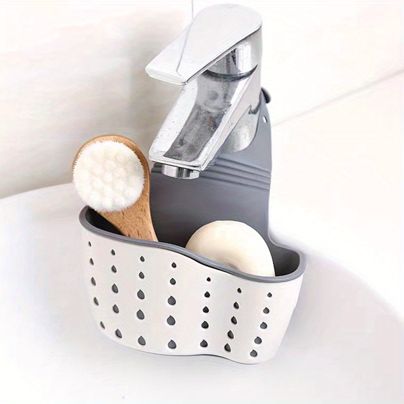 1pc Kitchen Organizer, Adjustable Snap Sink Sponge Holder, Kitchen Hanging  Drain Basket, Kitchen Gadget