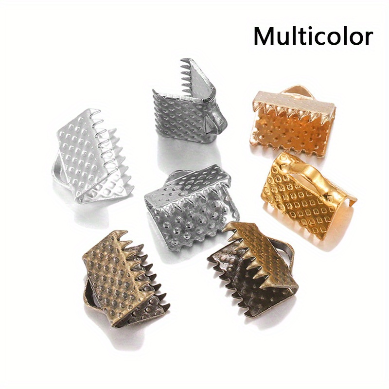 50pcs/pack Clasps, Cord End Caps String Ribbon Leather Clip, Necklace Bracelet Connector For Jewelry Making Supplies