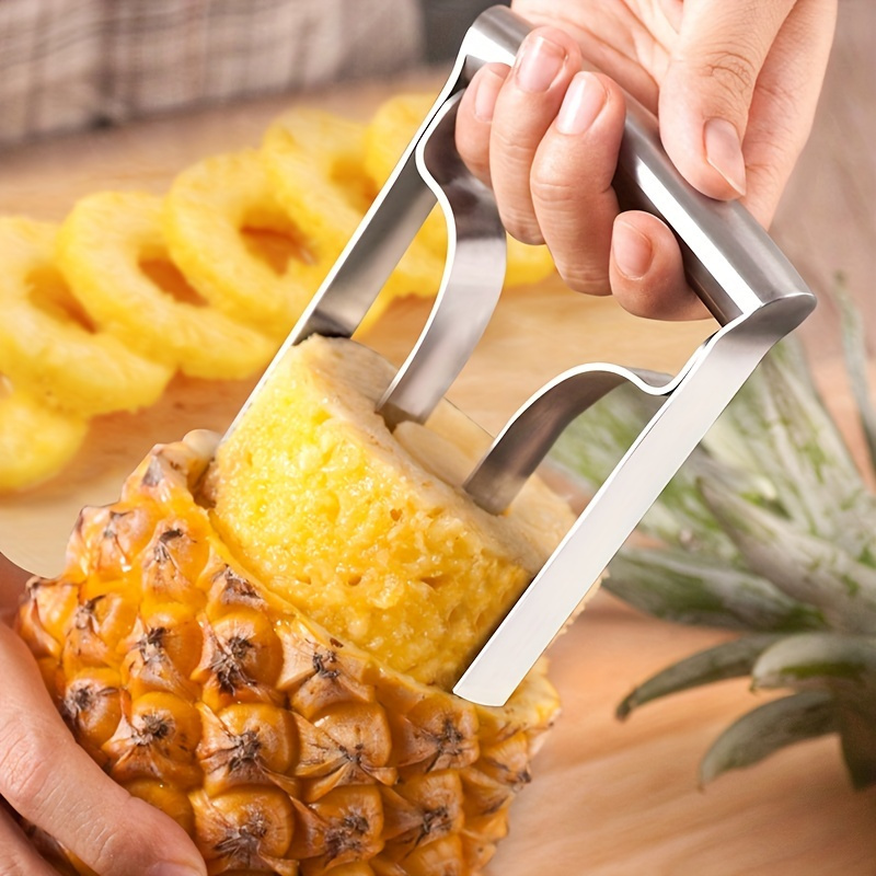 Trancheuse d'ananas en acier inoxydable, outil de découpe et de vidange,  coupe-ananas et éplucheur, vide-anas
