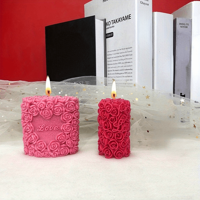 3D Rose Flower Candle Silicone Mold DIY Gypsum Plaster Mould