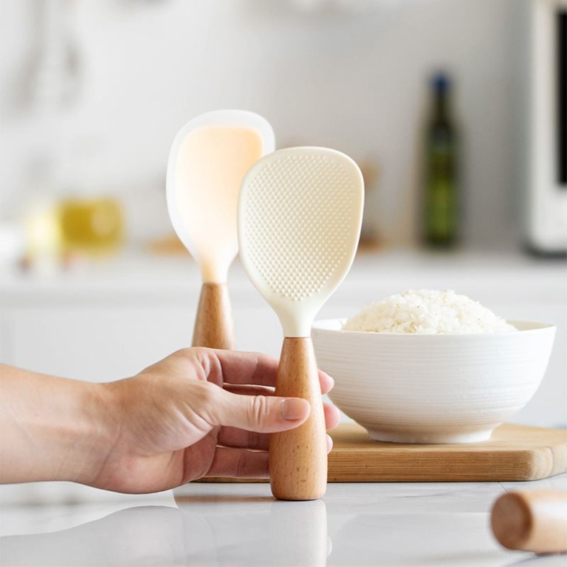 Heart-shaped Silicone Spatula - Durable Wooden Handle Kitchen Spoon For  Easy Cooking And Baking - Temu