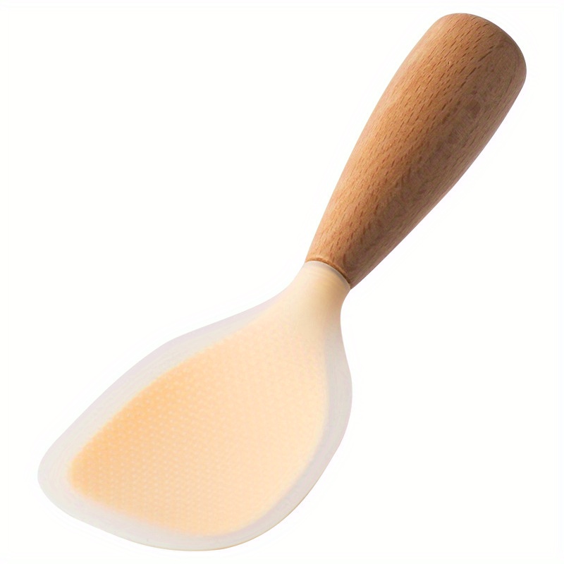 Silicone Spoon Wooden Handle Spatula Nonstick Pan Heat - Temu