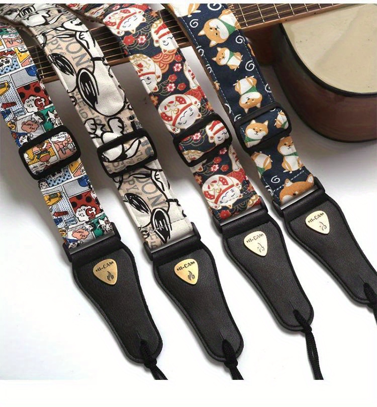 Magnifique sangle de guitare enfant avec motifs chats !