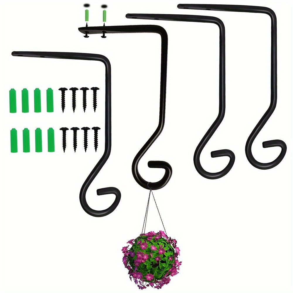 2 4pcs Flower Basket Small Hooks Strong Load Bearing Capacity Sturdy And  Durable Made Of High Strength Cast Iron Material Corrosion Resistant And  Rust Resistant Can Bear 50 Lbs