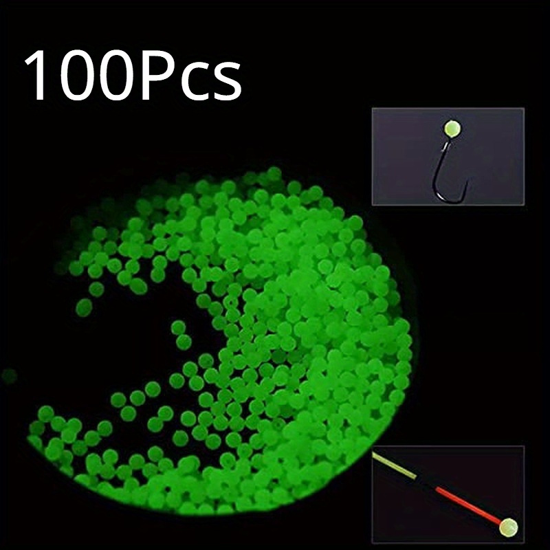 200pcs Glow-in-the-dark Fishing Beads, Oval Plastic Beads, Fishing  Accessories