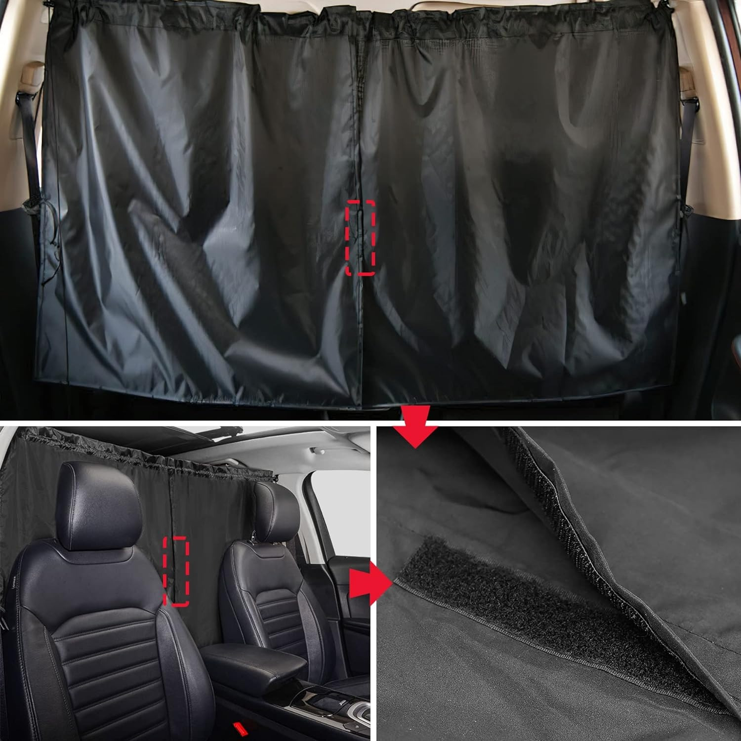 Camping SUV Van Intérieur Sleeping Window Cover, Comprenant 1 Rideau De  Séparation De Siège Arrière Et 2 Rideaux De Séparation De Fenêtre Latérale