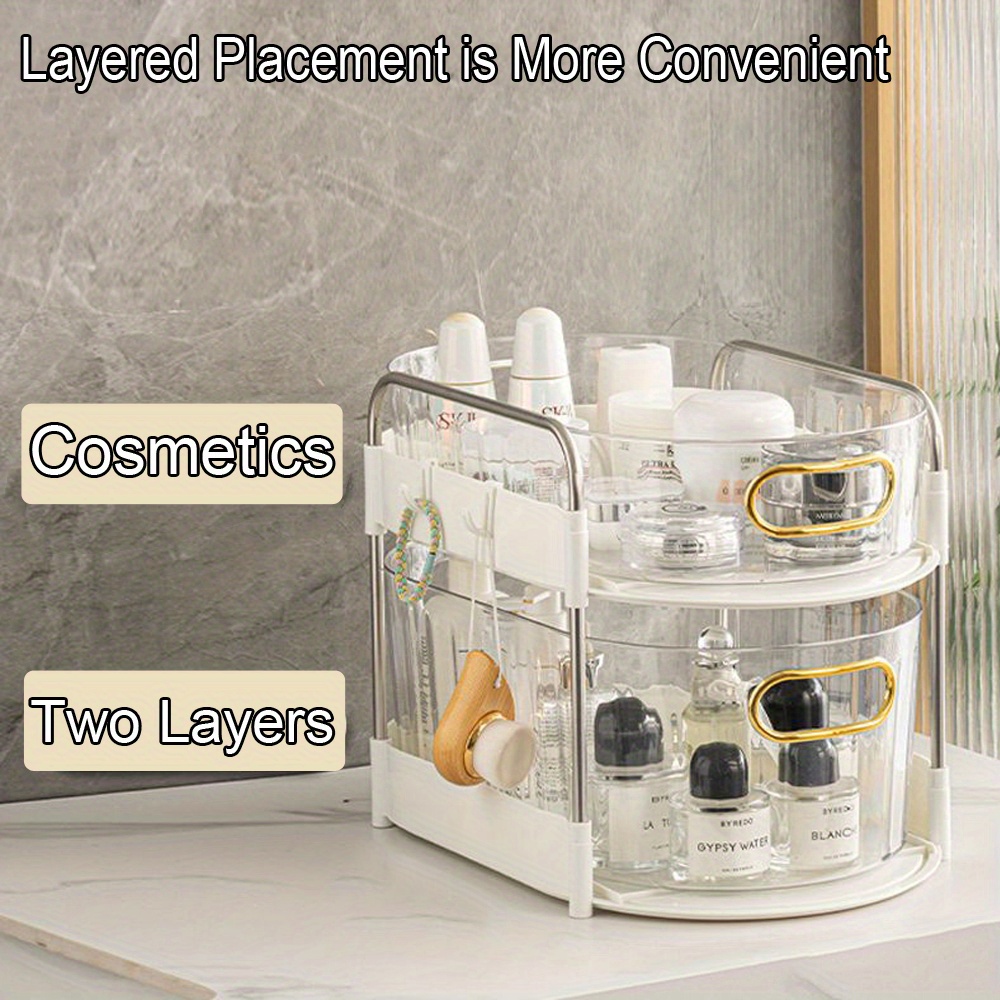 1pc Soap Holder Adhesive Two Layers With Drawer And Removable