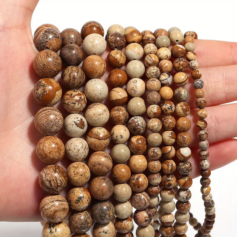 Natural Jasper Stone Beads Natural Gemstone Beads Round Semi - Temu