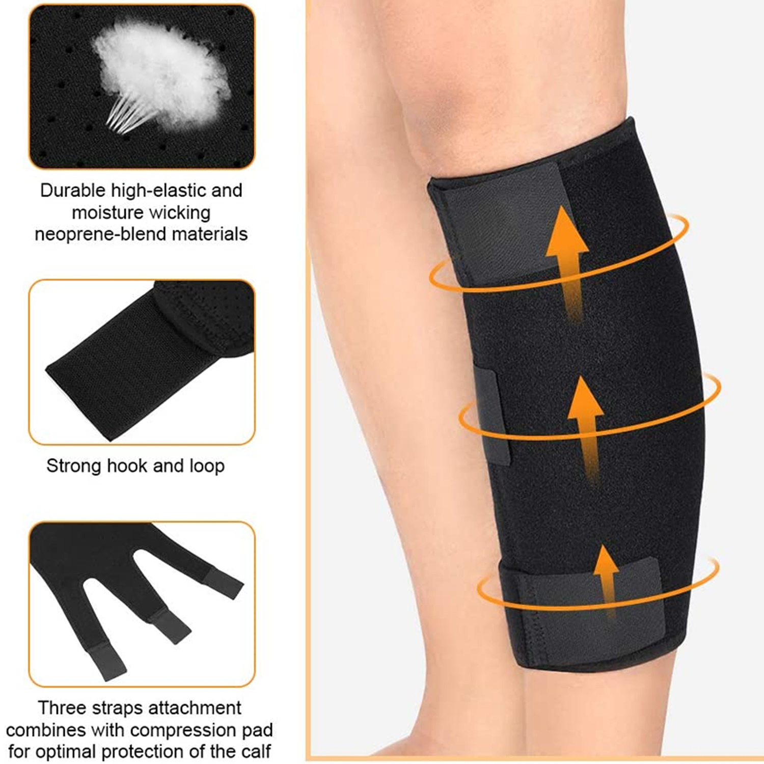 Calf Brace Adjustable Shin Splint Support Lower Leg Compression Wrap  Increases Circulation Reduces Muscle Swelling Calf