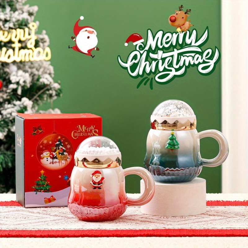 Hand painted Santa Claus Mug Embossed Ceramic Coffee Cup - Temu