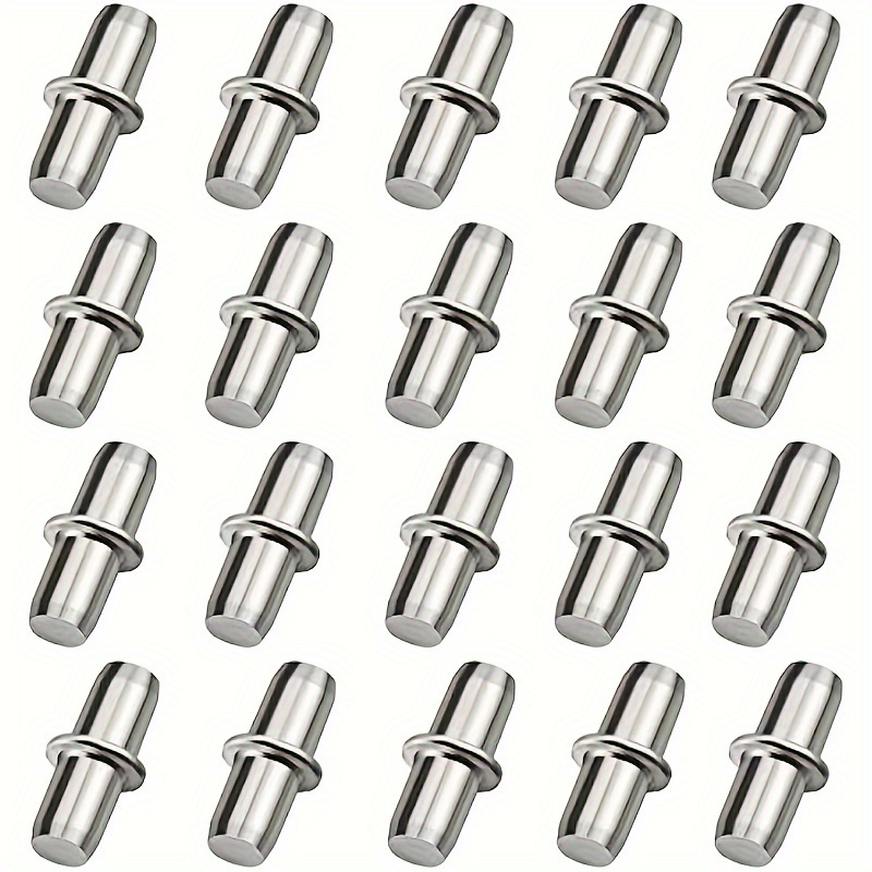 20pcs Cabinet Shelf Pegs, 5mm / 0.2in Shelf Bracket Pegs Metal Cabinet  Shelf Pins Support L-Shaped Furniture Hole Pins for Shelves Kitchen Cabinet