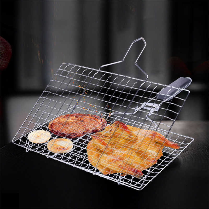 Grill Basket, Fish Grill Basket, Rustproof Stainless Steel BBQ