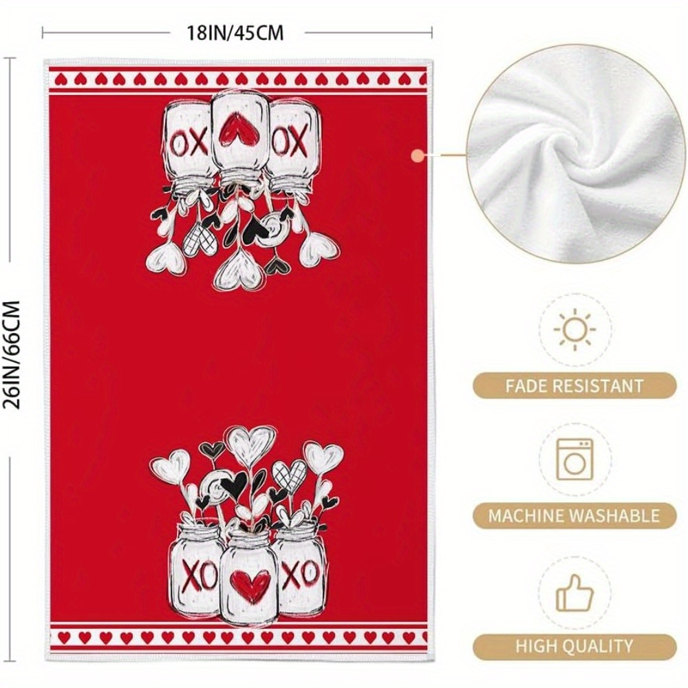 XOXO Valentine's Soft Tea Towel Valentine's Kitchen 