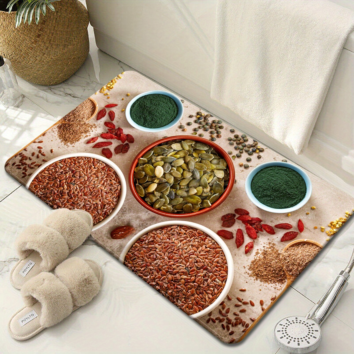 Kitchen Spice Seasoning Spoon Pattern Carpets Rugs Kitchen