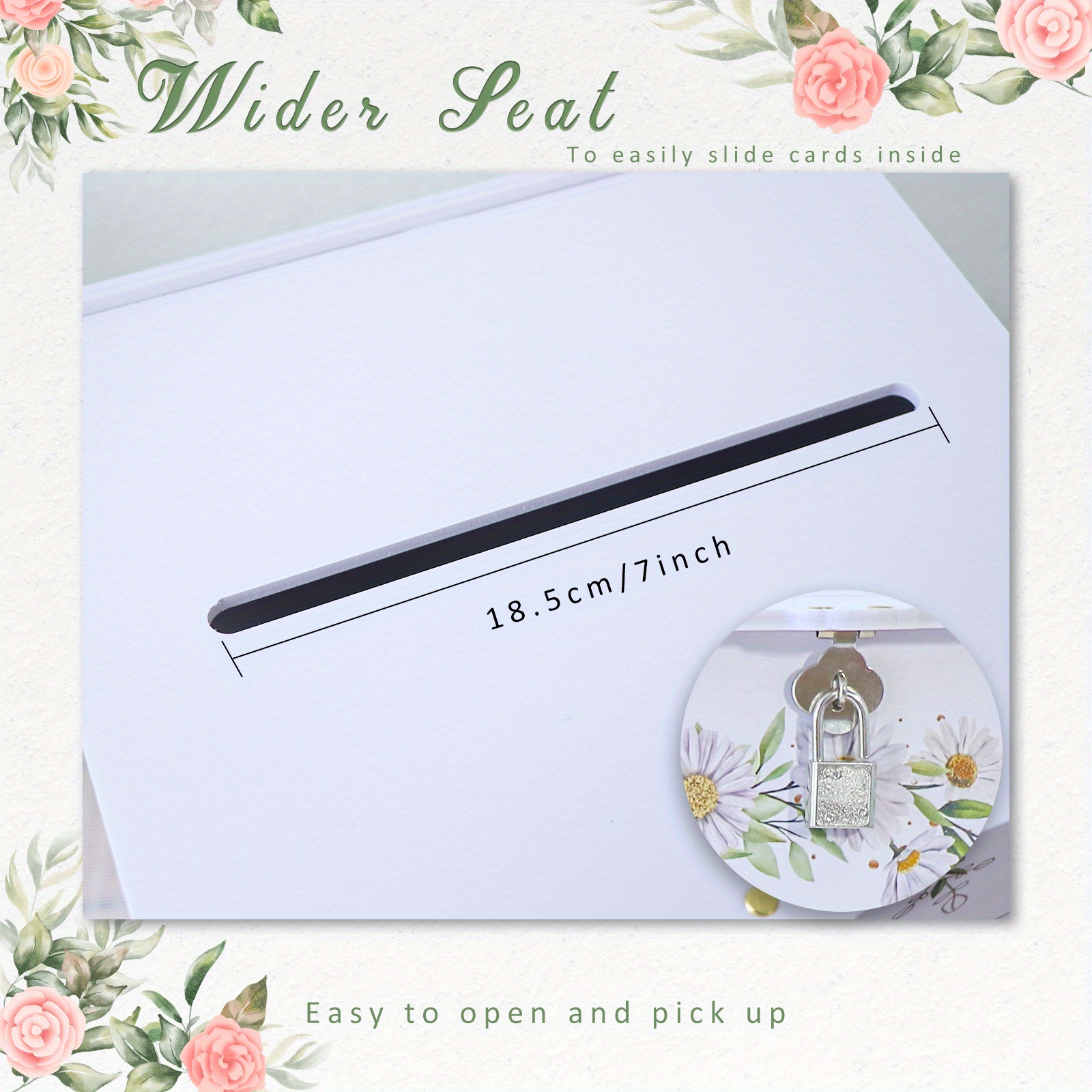 White Pvc Wedding Card Box With Lock - Perfect For Receptions, Parties, And  More - Includes Eucalyptus Diy Envelopes And Money Cards - Ideal For  Graduations, Birthdays, And Baby Showers - Temu