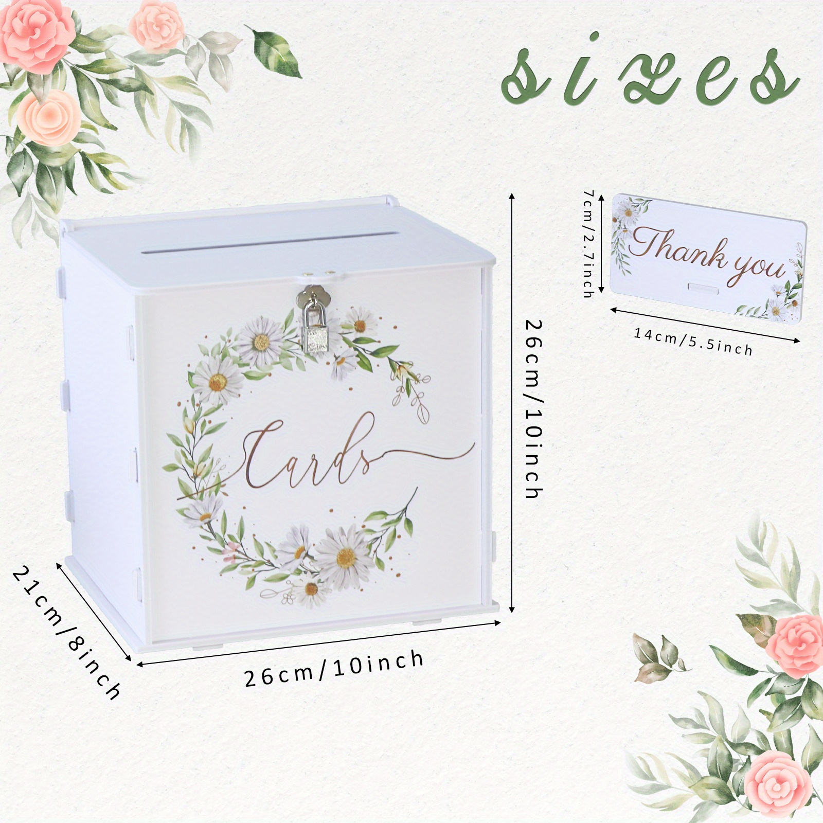 White Pvc Wedding Card Box With Lock - Perfect For Receptions, Parties, And  More - Includes Eucalyptus Diy Envelopes And Money Cards - Ideal For  Graduations, Birthdays, And Baby Showers - Temu