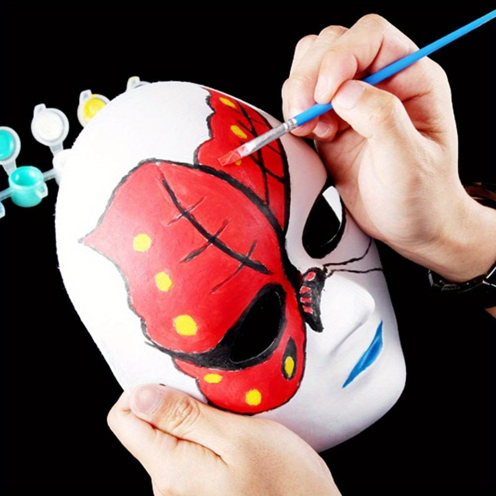 10pcs DIY Painting Pulp Blank White Masks Full Face Half Face