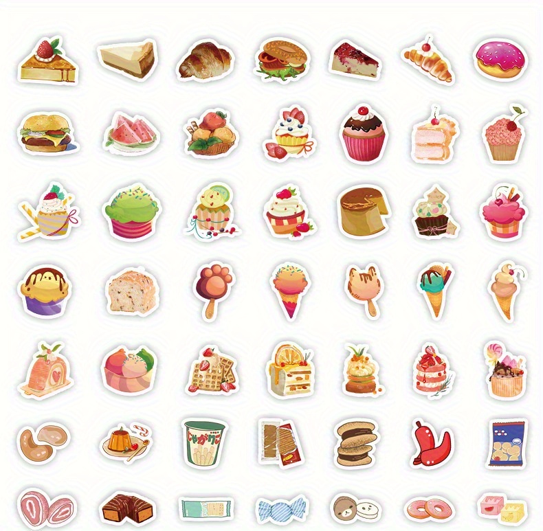 100pcs Cute Snack Stickers Food Stickers Drink Stickers Kawaii