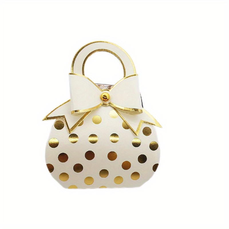 Gift Bags Glossy Polka Dot Pattern Bags With Bows Mini Temu