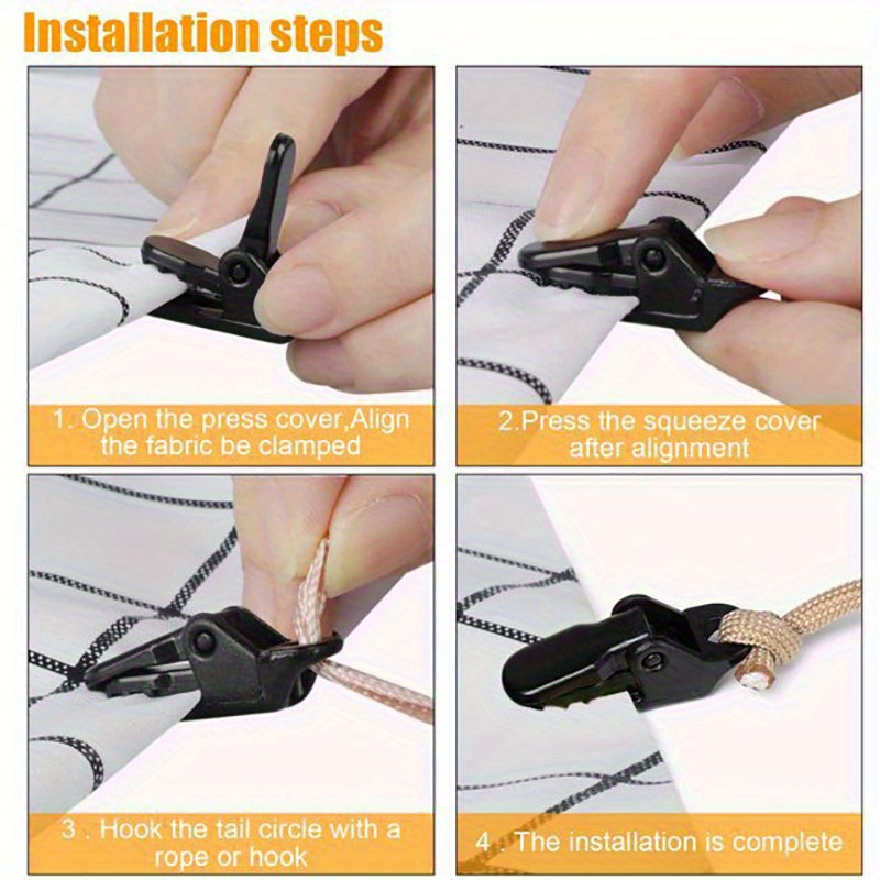 10pcs Tent Tarp Clips Heavy Duty Camping Equipment