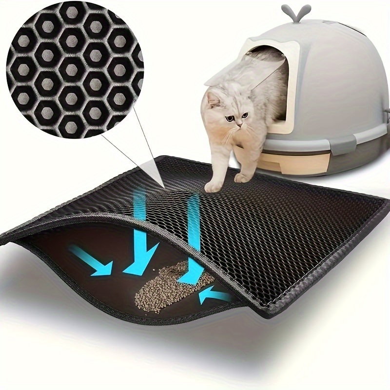 Cat Waterproof Litter Trapping Mat Double Layer Washable Non - Temu