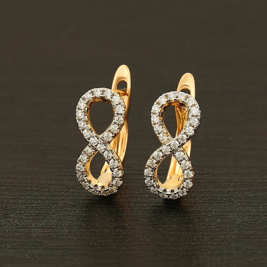 

1 Pair Jewelry Fashion Golden Color Love Endless Earring For Women Love Infinity Gift