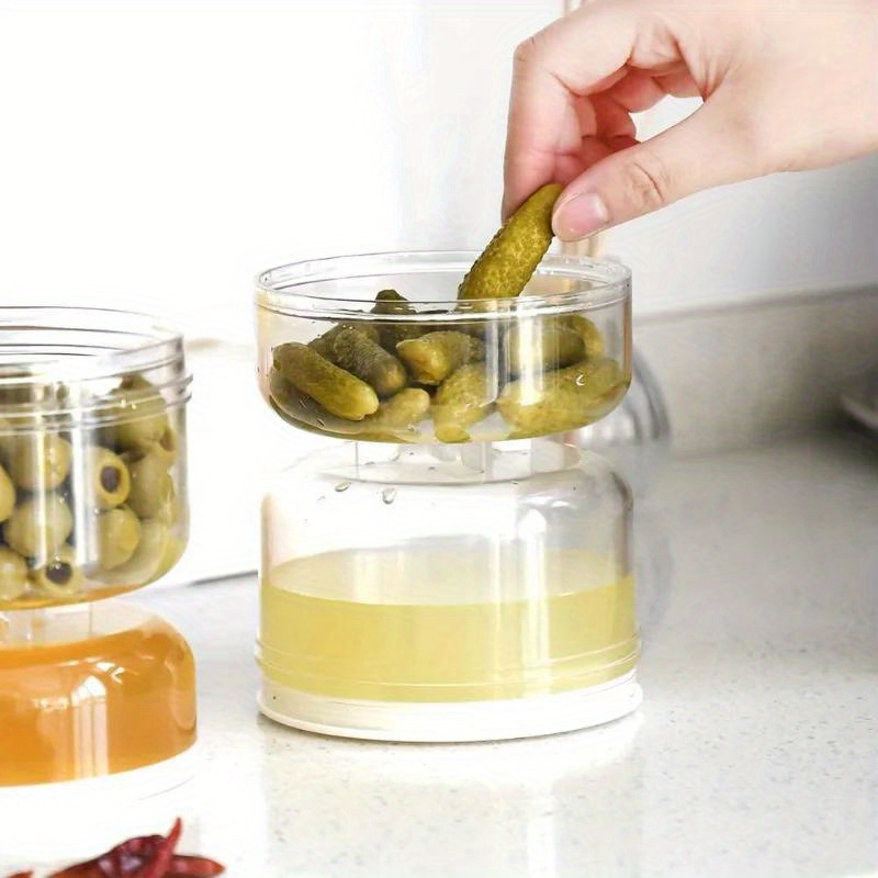 Pickle Juice Wet Dry Separator Food Container Pickle Olive Hourglass Jar  Kit+