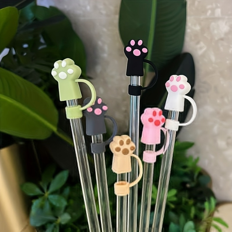 8Pcs 10mm Cute Cat Straw Cover Cap for Stanley Cup 30&40 Oz Tumblers  Silicone Cute Large Straw Topper, Straw Tip Covers for Stanley Cups  Accessories